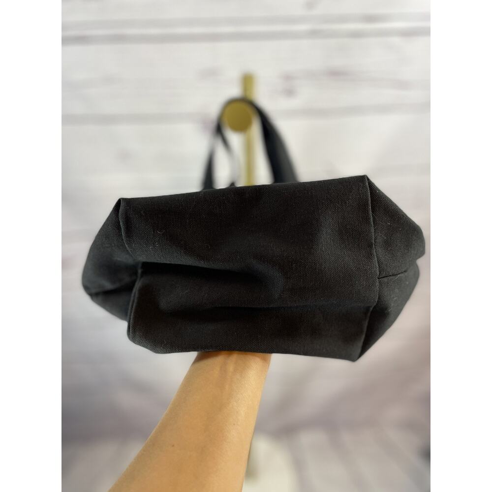 Trader Joe’s Trick-or-Treat Canvas Tote Bag Black Reusable Foldable Shopping - Picture 3 of 5